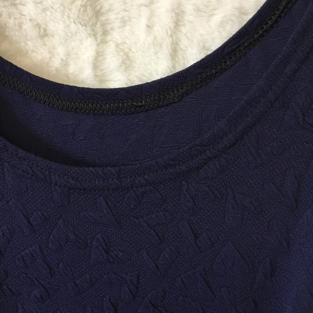 Navy Blue Heart Shape Detail Sleeveless Dress - Picture 4 of 8